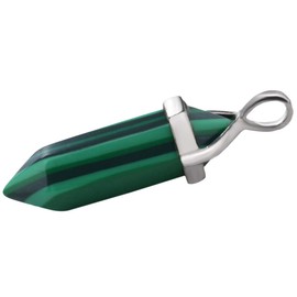 Nupuyai Crystal Point Healing Stone Pendant Necklace for Unisex Pack of 2, Reiki Chakra Gemstone Pendants with Chain 19"