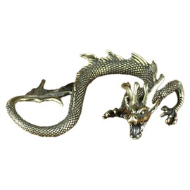 Dragon Brass Statue | Home Table Decoration - Desktop Ornament, Luck & Success Decoration, Collectible Figurine for Living Room Decoration