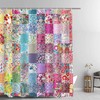 GURETER Boho Patchwork Shower Curtain, Spring Blooming Splicing Flowers Pattern