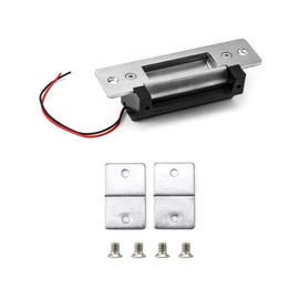 QWORK Electric Door Strike Lock, Input Voltage 12VDC, Fail-Safe/Fail-Secure Adjustable, Heavy Duty Power Door Crash Lock for Door Access Control System Mortise or Cylindrical Lock