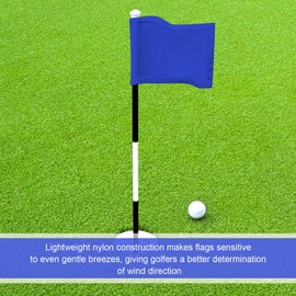 Oudain 6 Pcs Golf Target Flag with Tube Inserted Waterproof Putting Golf Flags 420D Nylon Mini Pin for Yard Indoor Outdoor Backyard Garden Portable, 8 x 6 Inch(Blue)