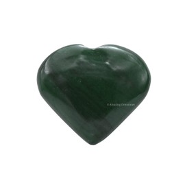 Green Aventurine Dark Crystal Heart Worry Stone - Pocket Massage Borgenstone for Natural Body Chakra Balancing, Reiki Healing and Crystal Lattice