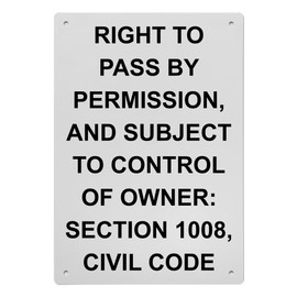 California Right To Pass Sign, 8.5 x 11 in" OSHA Compliant Private Property Sign, Weatherproof Plastic, UV resistant & Easy-to-Read Signage