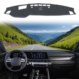 LLKUANG Dash Cover Mat Dashboard Mat Compatible with Kia Telluride 2020-2023,Polyester Car Dashboard Cover Sun Shade Pad,Anti-Slip Dash Board Pad Accessories (Grey-High Configuration)