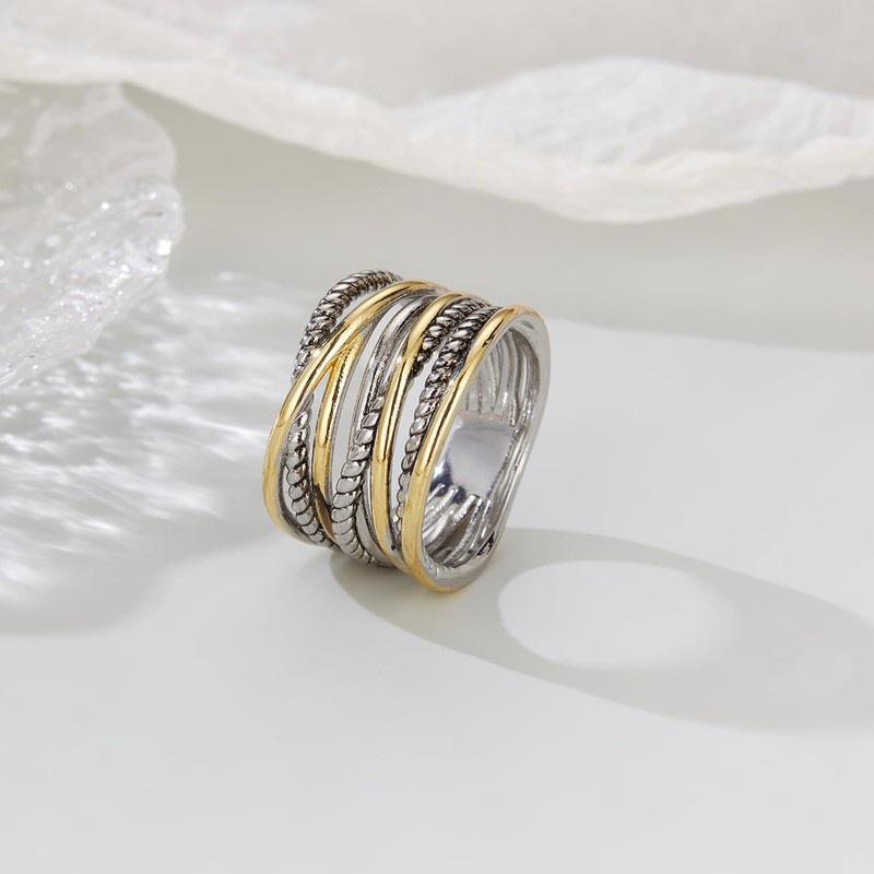 Aprilery Silver Plated Rings - Gold and Silver Rings Wire