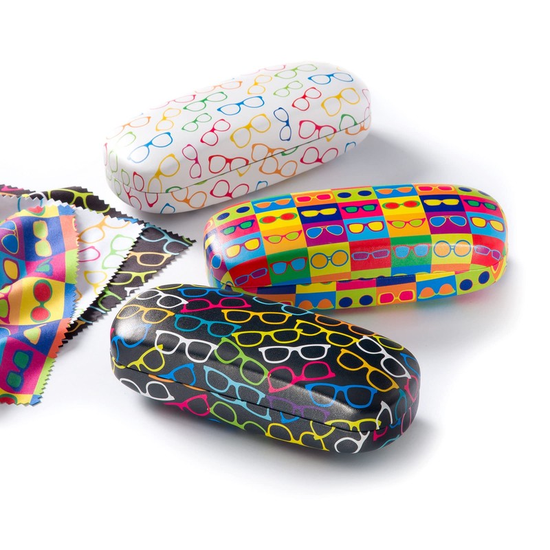 FEFI - Hard case glasses case with matching microfibre cloth,