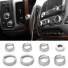 PDKLIN for Silverado Center Console Knob Cover Trim Ring Silver
