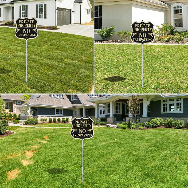 Faittoo No Trespassing Sign Private Property with 42" Stake, 12"x12"