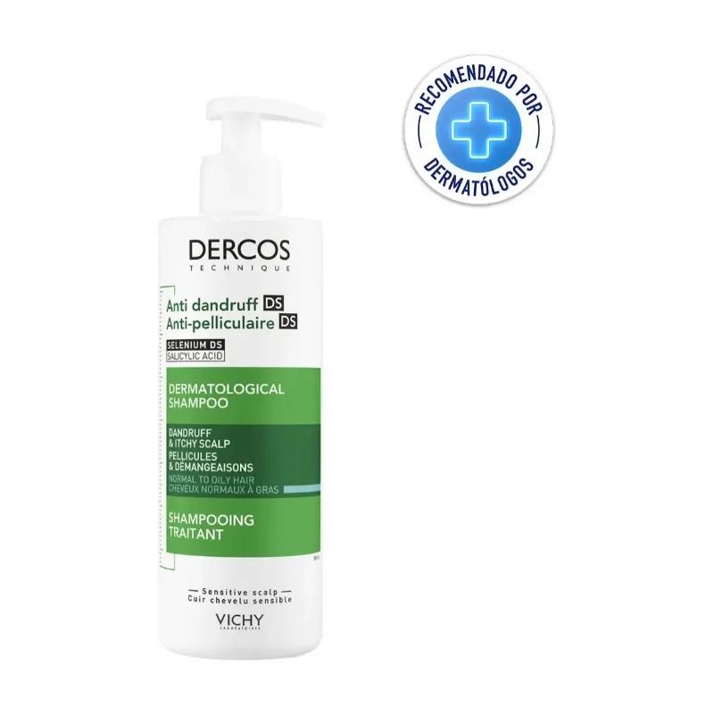Shampoo Vichy Dercos Anticaspa 390ml X2 Pelo Graso
