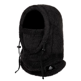 Gisdanchz Winter Fleece Fabric Balaclava Ski Mask Scarf Hat for Men and Women, Black / Grey