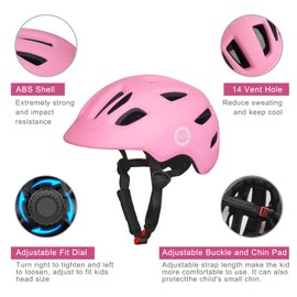 XJD Toddler Helmet Kids Bike Helmet Baby Multi-Sport Adjustable Skateboard Helmet for Kids Boys Girls Infant Helmet Lightweight for Age 1 and Older (Pink, Small: 20.47"- 22.05" / 52-56 cm)