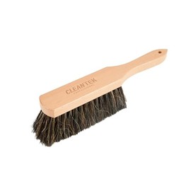 Restaurantware-Clean Tek Professional 12 Inch Counter Brush, 1 Heavy-Duty Hand Broom Brush - Horsehair Bristles, Ergonomic Handle, Beige Plastic Cleaning Brush, for Sweeping, Dusting, Woodworking