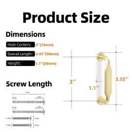 KOMOTIA 10 Pack 3 Inch Cabinet Pulls Brushed Brass Kitchen Cabinet Handles Zinc Alloy Drawer Pulls Solid Cabinet Hardware