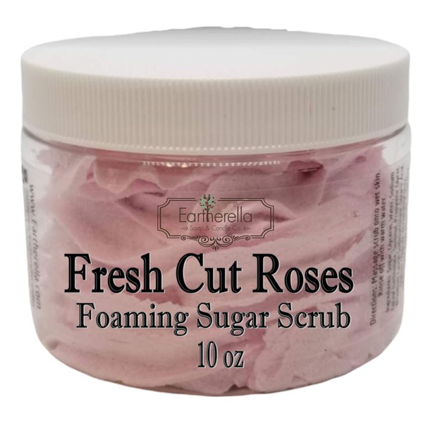 FRESH CUT ROSES Exfoliating Foaming Sugar Body Scrub, 10 oz