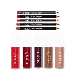 Mini Kit Labios Bissú & IVY | 5 Lip Oils Virales + 5 Delineadores IVY | El Lip Combo Perfecto en un solo paquete!