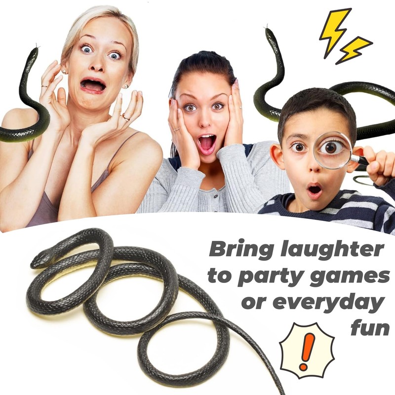 Tokaneit Rubber Snake, Realistic Rubber Python, Toy Snake, Large Rubber