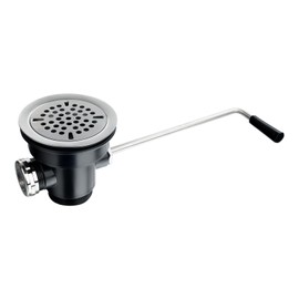 Sepaitek 3-1/2" Commercial Sink Drain with Twist Lever Handle, Waste Drain Valve with Overflow Inlet for Restaurant 2/3 Compartment Sink, Easy Controll, Block-free and Leakproof