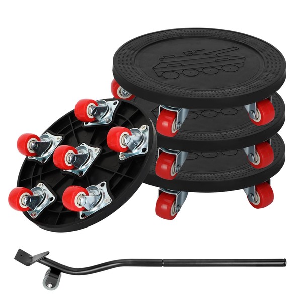 Lunarlipes Upgraded 6 Wheel Heavy Duty Furniture Movers, Moving Dolly