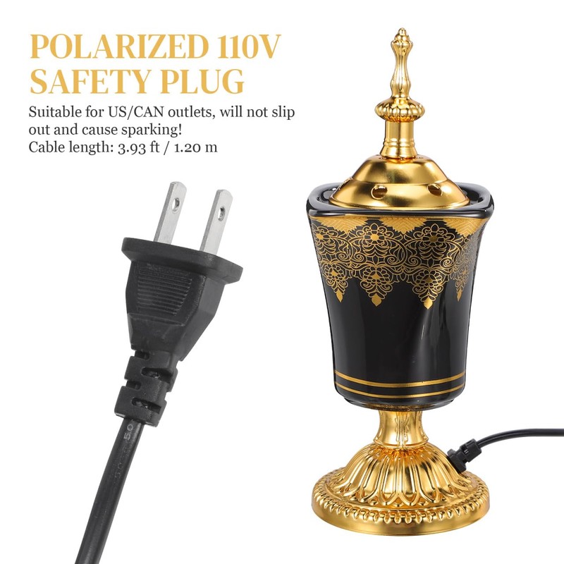 MAGICLULU Electric Incense Burner Ceramic Iron Censer with Middle Eastern