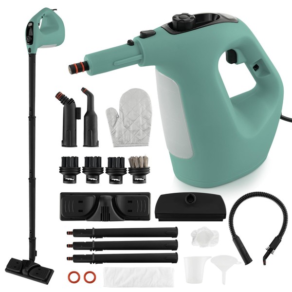COSTWAY Handheld MultiPurpose Steam Cleaner with 17 Pieces, 350ml Large
