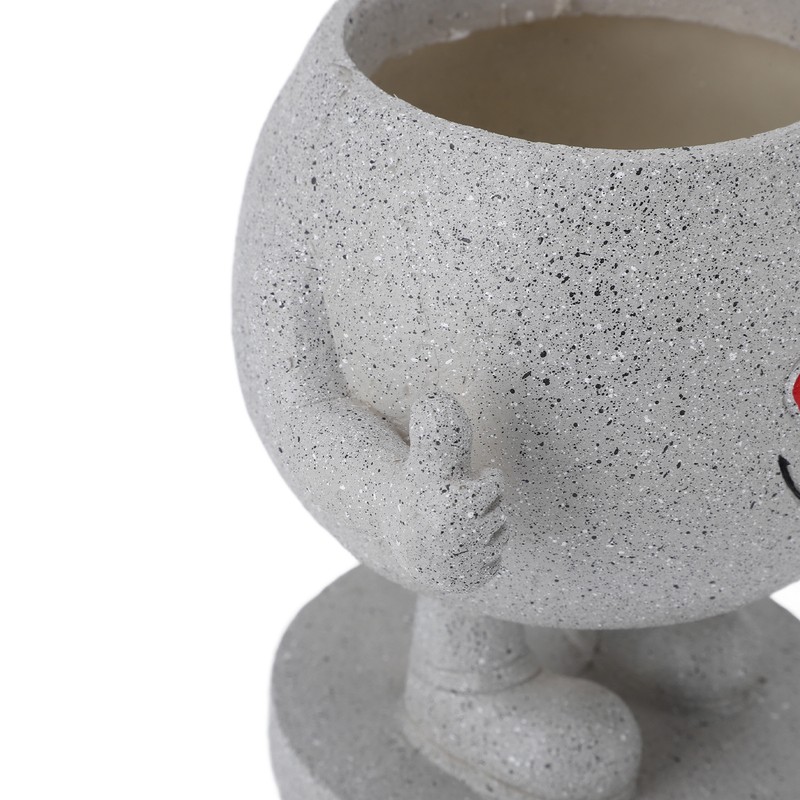 Succulent Pot Adorable Smiling Figure Standing Thumb Up Resin Flower