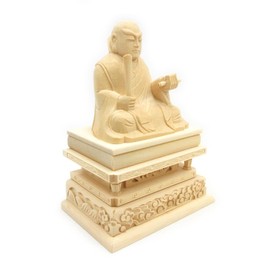 木彫 Buddha 日蓮 Saints 座像 2.5 Dimension 桧木