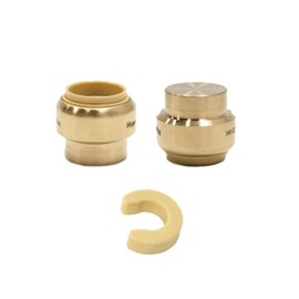 (Pack of 2) EFIELD 1/2 Inch Plug End Cap Push-Fit Fitting to Connect Pex, Copper, CPVC with Disconnect Clip,(PF143-2PCS)