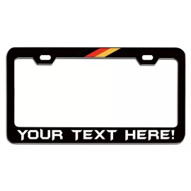 JnJoans Germany Black RED Yellow Custom  cars M Black License PLATE frame Tag METAL