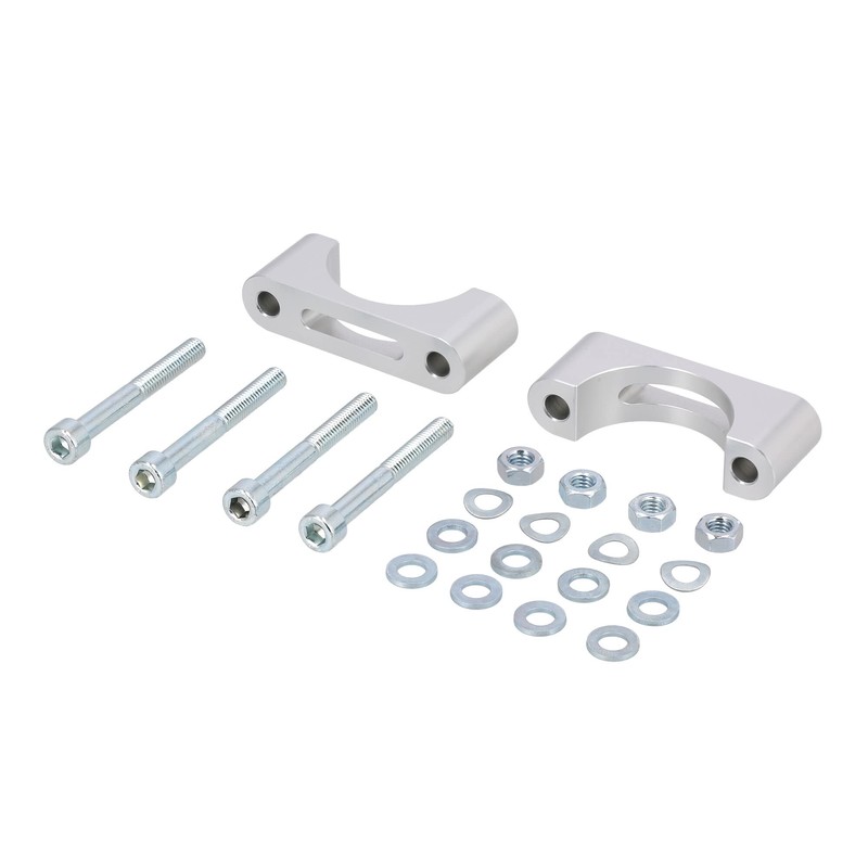 CNC Mudguard Clamp Set Silver Anodised for Disc Brake -
