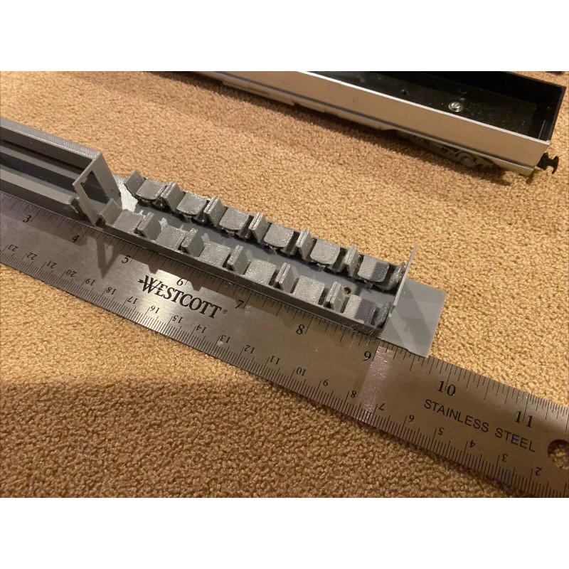 Unbranded HO Model Train DinerCar Interior Grey Fits Athearn