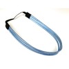 Blue thin skinny triple 3-strand faux leather headband hair band