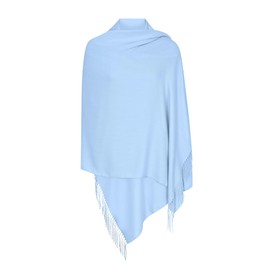 P&W Made in Italy (25+ Stunning Colours Available) Pashmina Shawl Wrap Stole Scarf for Women - Super Soft - Versatile - Ideal for Formal Occasions + Daytime Wardrobe - The #1 Gift - Dusky Blue