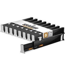 RAPTUROUS Adjustable Drawer Dividers 3 Pack, 2.5" High, 13-22" Long, Dresser Drawer Organizer for Bedroom, Closet, Kitchen, Nursery, Office, Strong Hold, Soft Foam Edges, Black