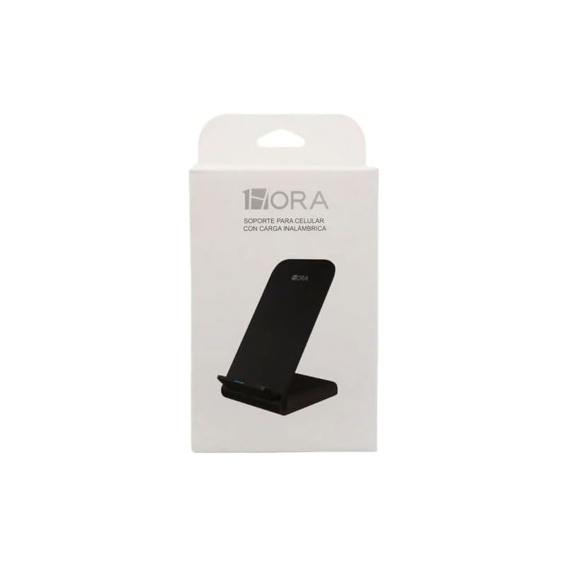 Genérico Cargador Inalámbrico Stand Inclinado 15W 1_Hora (Negro)