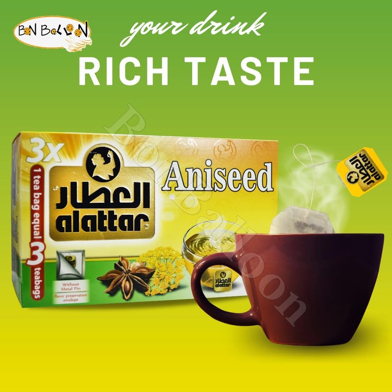 AlAttar Drink Herbal Anise Tea (20 Bags) Anis Aniseed Herbals