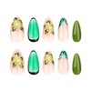 Medium Almond Press on Nails Fake Nails with 3D Flower
