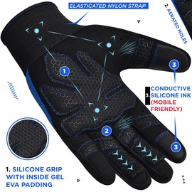 RDX Weight Lifting Gloves Gym Workout, Full Finger Touch Screen, Breathable Anti Slip Padded Palm, Fitness Strength
