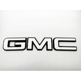 Auto Front & Rear GMC White Black OVERLAY Emblem Badge Fit GMC Acadia Terrain