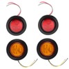 4pcs 2in Round LED Indicator Light Side Marker Lamp Red