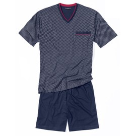 Götzburg Men's Shorty, Short-Sleeved Cotton, Jersey, Red Printed (451456-4008) - navy All Over Print, size: 54