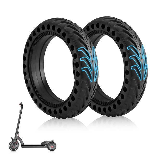 Mi Scooter Tires, Ourleeme Electric M365 Scooter Tire Honeycomb Design, 8.5In Rubber Solid Tire Front/Rear Tire,Replacement Wheels for Xiaomi Mijia M365 Electric Scooter (2 Pack)