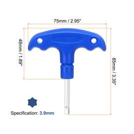 sourcing map 2pcs Golf Spike Wrench Tool 3.9mm Golf Torque Wrench Stainless Steel Golf Head Adjustment Tool Golf Driver Torque Tool with Square Tip for Golf Drivers and Head Weight, Blue