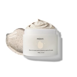 MIDHA Rice & Mixed Grains Glowing Washoff Mask, 1.76oz x 3/50g
