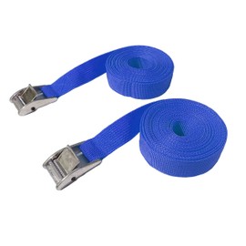 【simPLEISURE】Load-Fastening Belt 2-Piece Set (2m) Width: 25mm Fixed Band (Blue) For Earthquake Countermeasures/Load Collapse Prevention/Securing Cargo Fixed Belt (2m Blue) qa300001g02n0