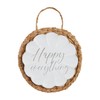 Mud Pie Happy Trivet Set, 9" x 9", WHITE