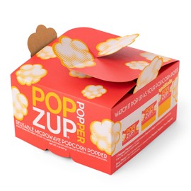 Popzup Popper - New Way to Microwave Popcorn | No Chemicals, Silicone, Plastic | Non-GMO, Gluten Free, Eco-Friendly | US Made & Grown | Equals 12 Large Microwave Popcorn Bags