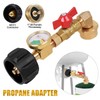 Propane Refill Adapter with Valve and Gauge, Fill 1 Pound