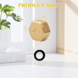 Durable Brass Blanking Caps - Pack of 2 for Plumbing Solutions,Hex Brass Female Blanking Stop Cap(3/4 inch),Blanking Nut Caps for Washing Machine Radiator Valve faucets Tap