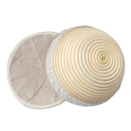 2pcs 8.5" Round Banneton Proofing Basket Round Bread Brotform with Liner Eco-Friendly Natural Rattan for Professional & Home Bakers