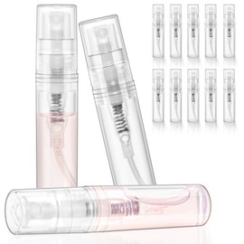 Chiallco Mini Perfume Sample Bottles, 2 ml Plastic Small Spray Bottle 10 Pack, Fine Mist, Portable Perfume Travel Refillable Bottle, Upgraded atomizer sprayer, Clear